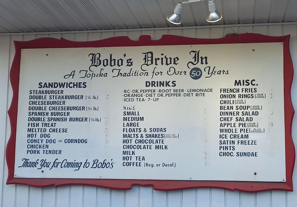 Bobo's Drive In Menu image 1