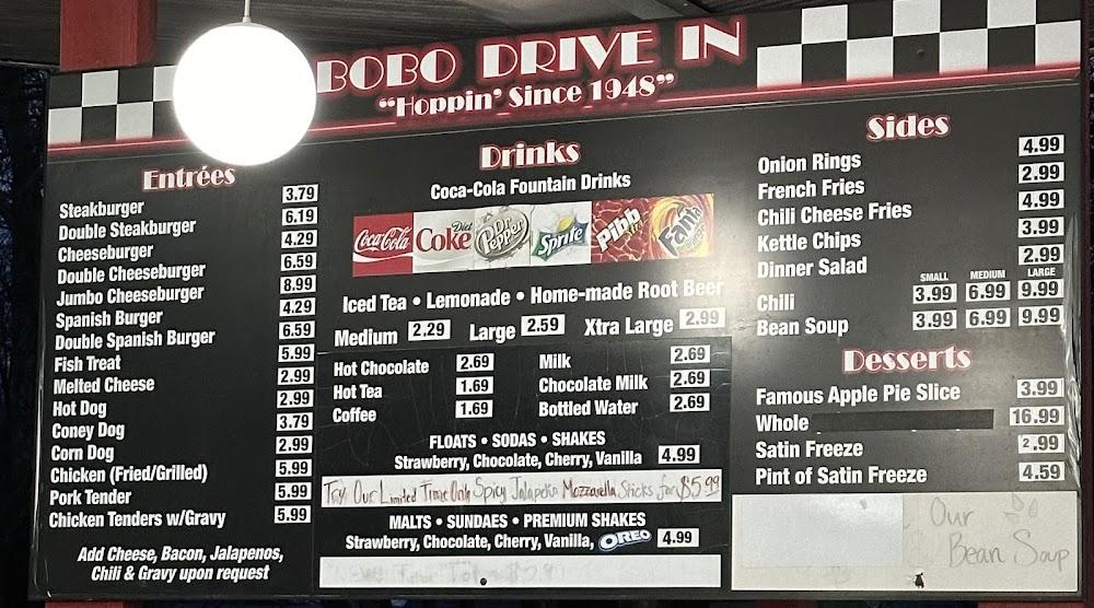Bobo's Drive In Menu image 3